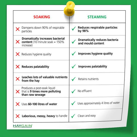Soaking versus steaming-  the comparison